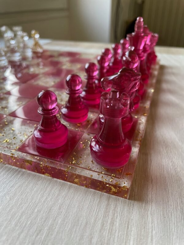 Echiquier rose et paillettes or – Image 3